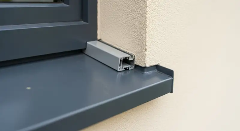 Fensterlaibung und Rahmenanschluss als Teil der Gebaeudehuelle