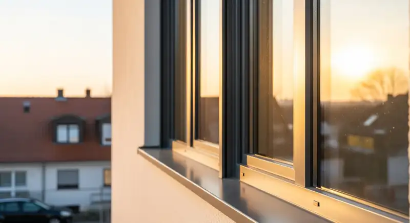 Fensterrahmen mit Dreifachverglasung und gepflegter Fensterbank als Kostenbeispiel