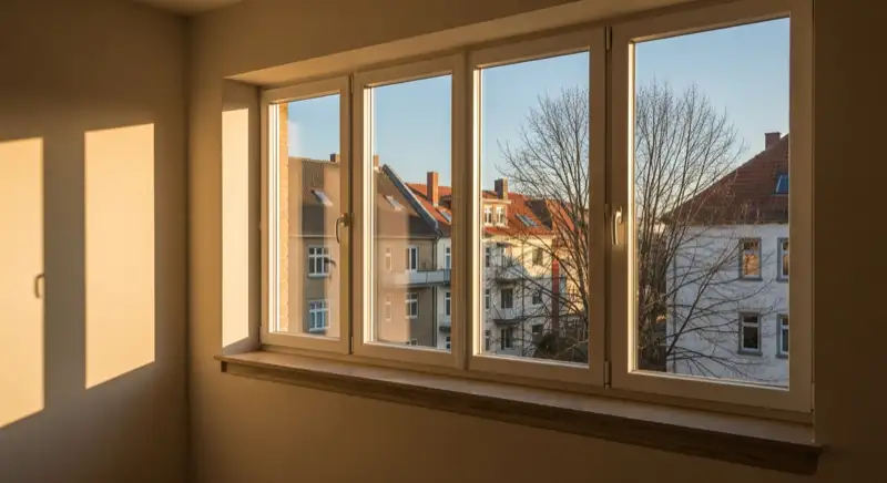 Altbauzimmer mit modernisiertem Fenster, tiefer Laibung und natürlichem Tageslicht