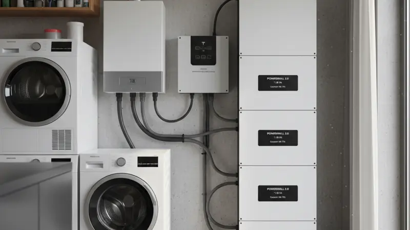 Batteriespeicher neben einer Solaranlage in einem Bielefelder Keller