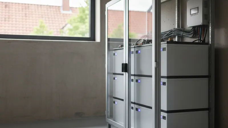 Batteriespeicher neben einer Solaranlage in Bochum