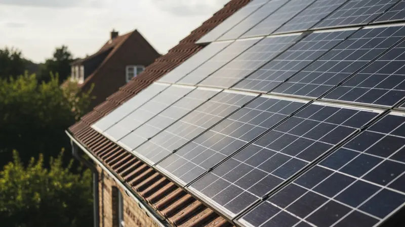 Aufdach-Solaranlage auf einem Bremer Einfamilienhaus