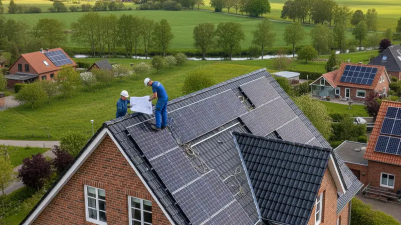 Solarmontage auf einem Bremer Dach durch Fachbetrieb
