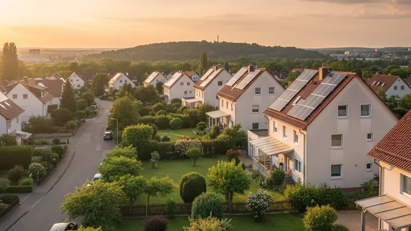 Solaranlagen auf einer Dortmunder Siedlung