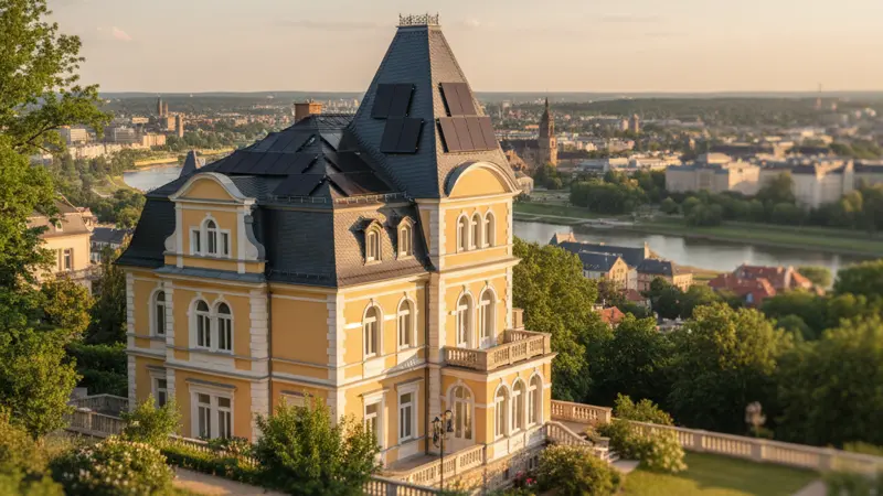 Solaranlage auf einem Dresdner Altbau