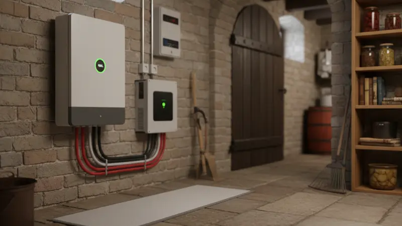 Batteriespeicher neben einer Solaranlage in Dresden