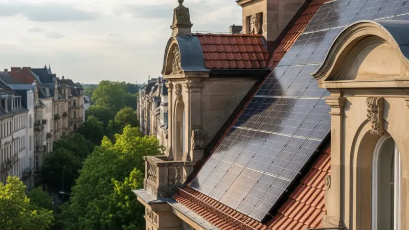 Solaranlage auf einem Düsseldorfer Einfamilienhaus