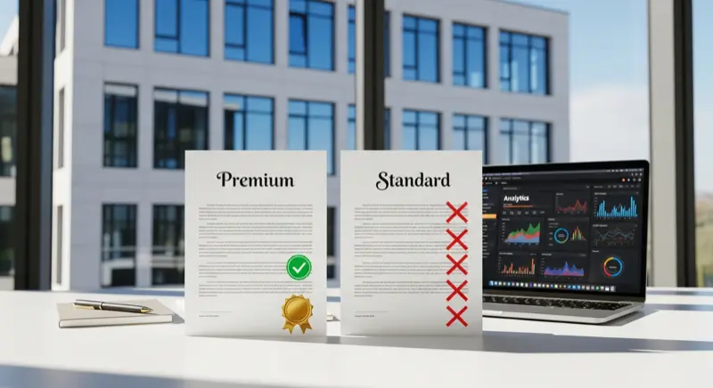 Vergleich Premium-Leads vs. Massenportal-Leads auf dem Schreibtisch