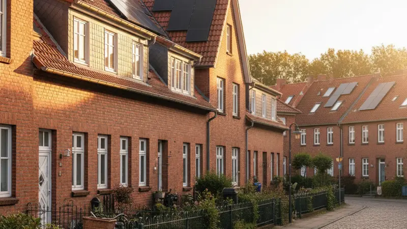 Solaranlage auf einem Hamburger Reihenhaus