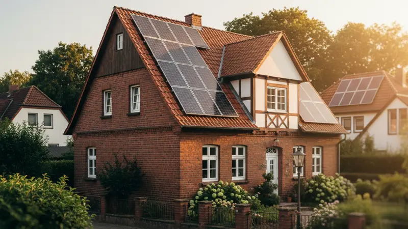 Solaranlage auf einem Einfamilienhaus in Hannover
