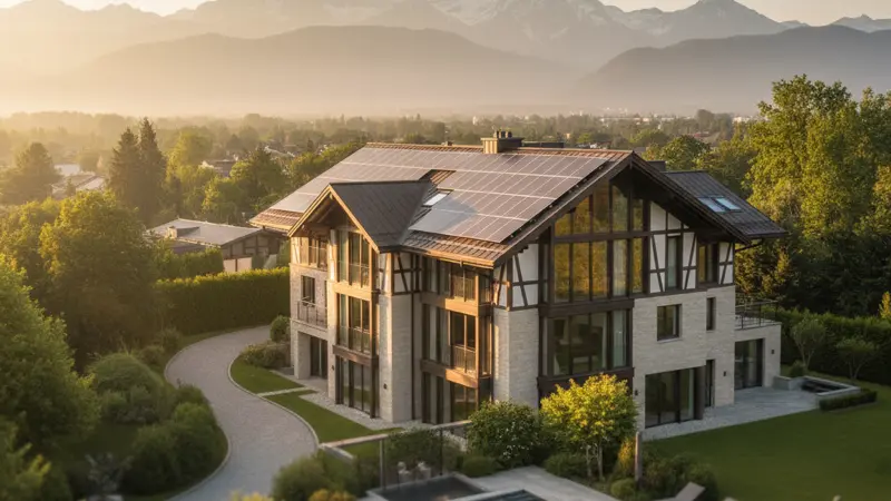 Photovoltaikanlage auf einem Münchner Wohnhaus