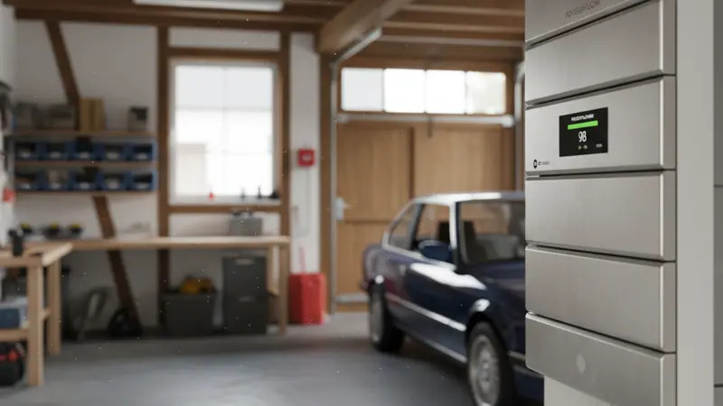 Batteriespeicher neben einer Solaranlage in Karlsruhe