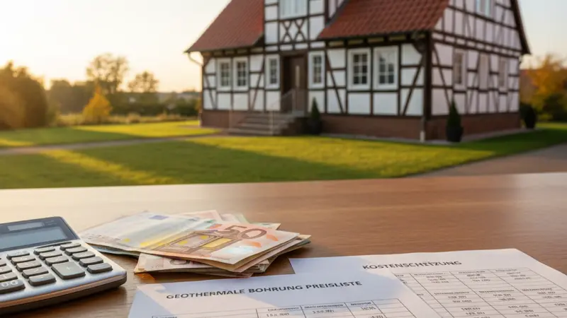 Kostenübersicht einer Erdwärme-Anlage mit Bohrung und Wärmepumpe