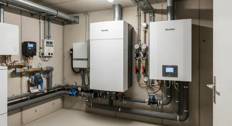 Hausübergabestation für Fernwärme - kompakte Einheit mit Wärmetauscher und Regelung