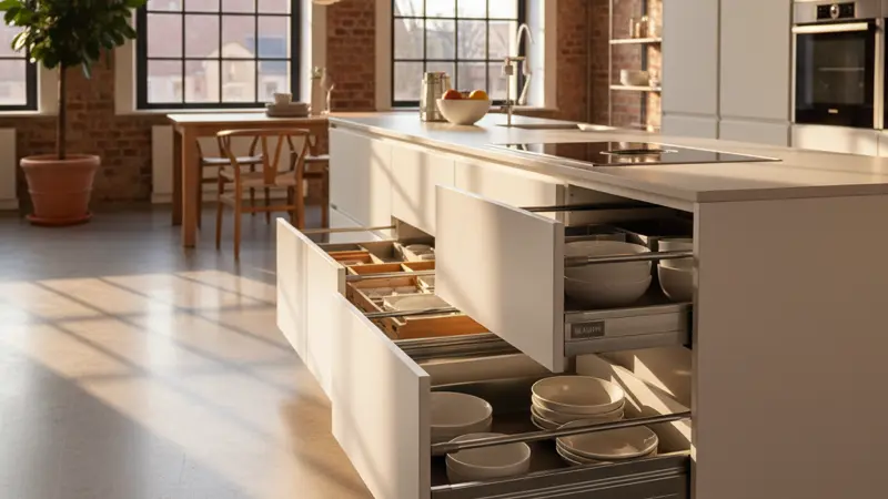 IKEA METOD Küchenausstellung mit weißen Fronten