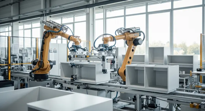 Blick in die Häcker-Produktion in Rödinghausen mit modernen Fertigungslinien