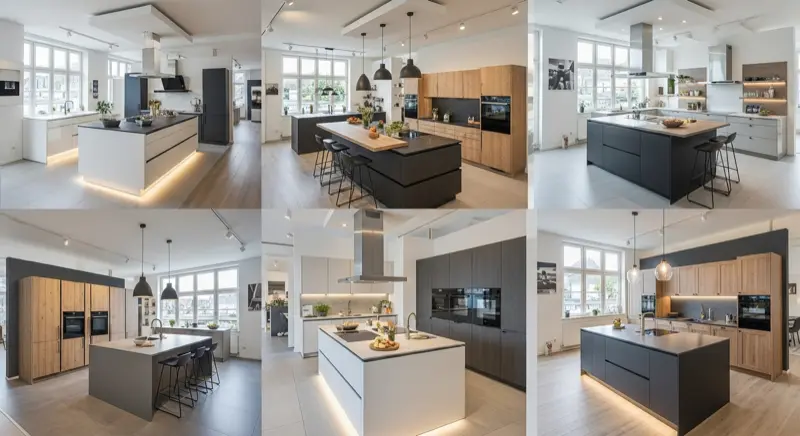 Häcker Küchen Showroom mit verschiedenen Ausstellungsküchen zum Anfassen und Ausprobieren