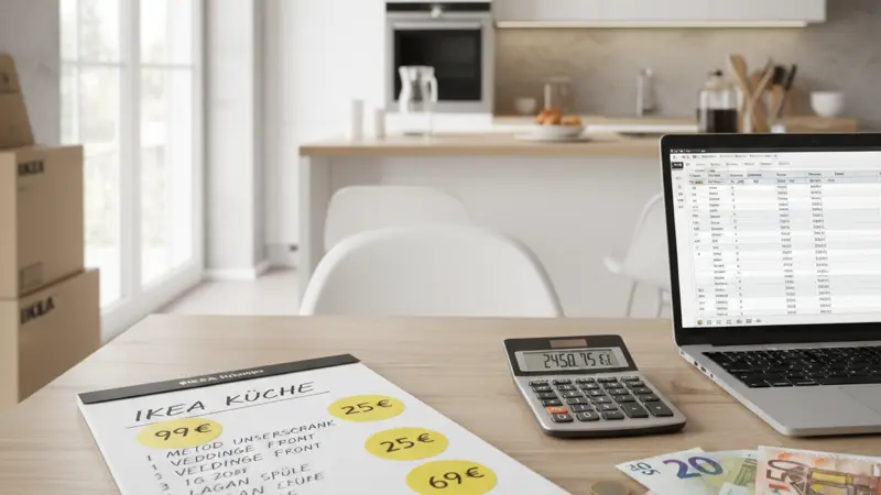 Kostenübersicht einer IKEA METOD-Küche mit allen Einzelpositionen
