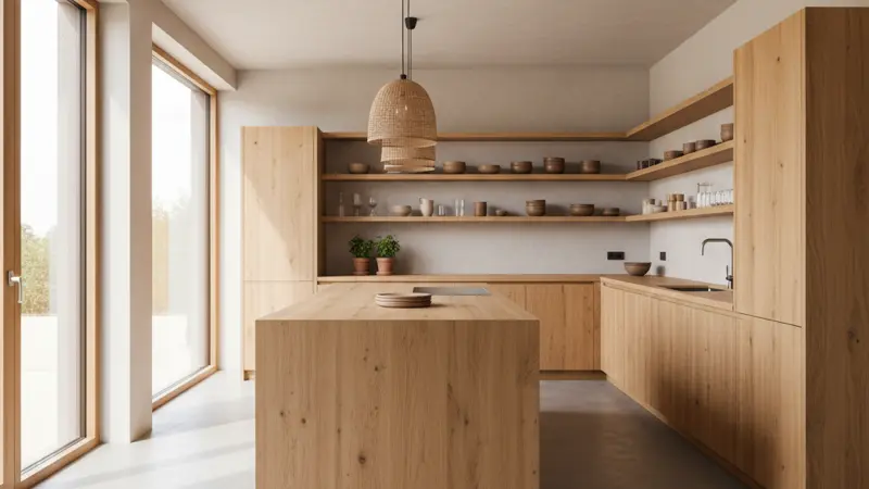 Nolte Artwood Küche mit Echtholzfurnier-Fronten in warmem Eichendekor