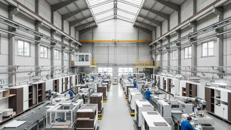 Nolte Küchen Produktionshalle in Löhne mit modernen Fertigungslinien