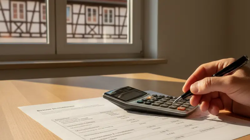 Detailliertes PV-Angebot mit Kostenaufstellung auf einem Schreibtisch