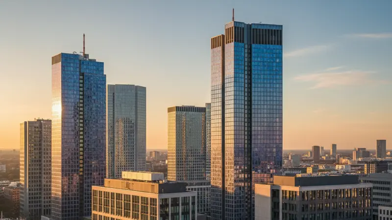 Städtische Bürogebäude mit BIPV-Solarfassaden in europäischer Stadt