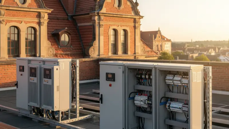 Wechselrichter und elektrische Verteilung einer gewerblichen Solaranlage