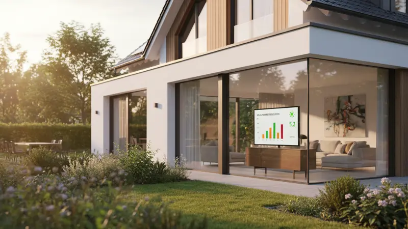 Smart-Home-Display zeigt Solarstromproduktion und Energieflüsse in Echtzeit