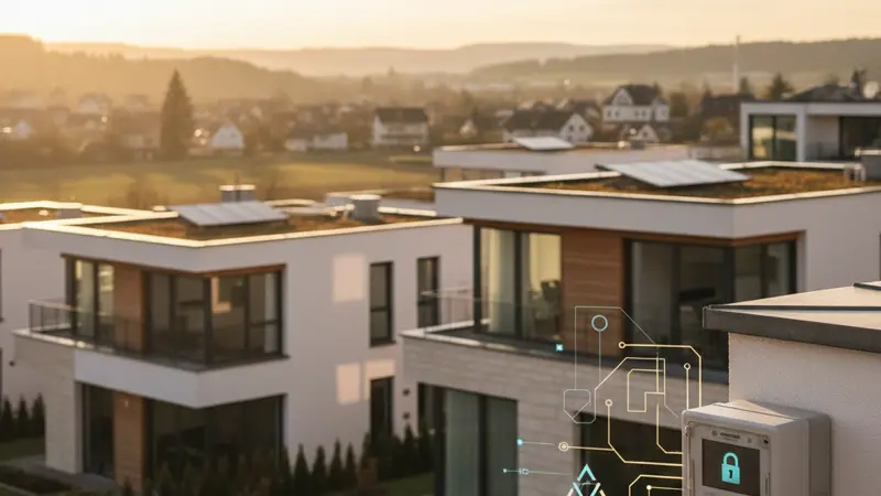 Digitale Sicherheit und Verschlüsselung bei Smart Metern, Schloss-Symbol auf Zähler