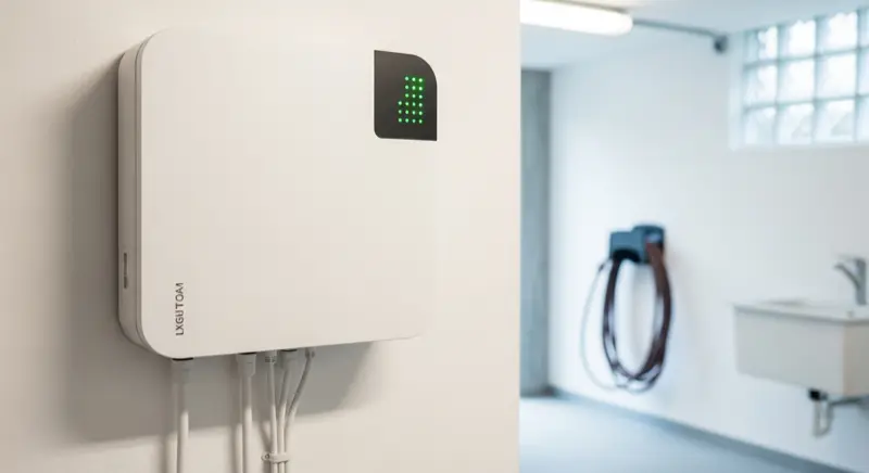 Batteriespeicher für eine 10-kWp-Solaranlage im Hauswirtschaftsraum