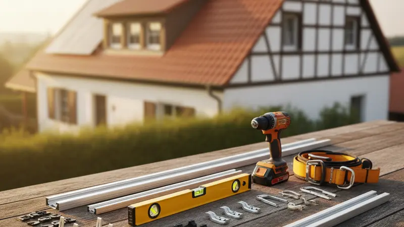 Werkzeug und Montagematerial für die Solaranlagen-Selbstmontage