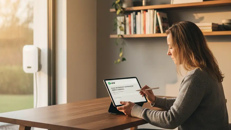 Smartphone App zeigt den aktuellen Ladezustand und Energiefluss einer Wallbox
