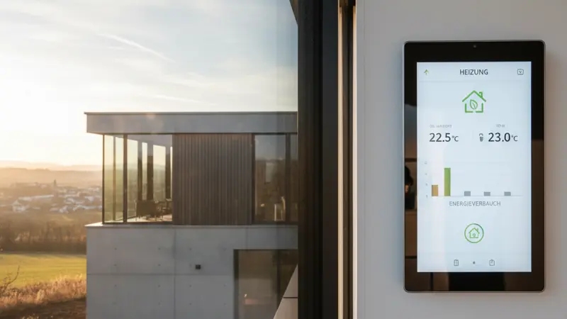 Smart Home Energiemanagement Display für Wärmepumpe