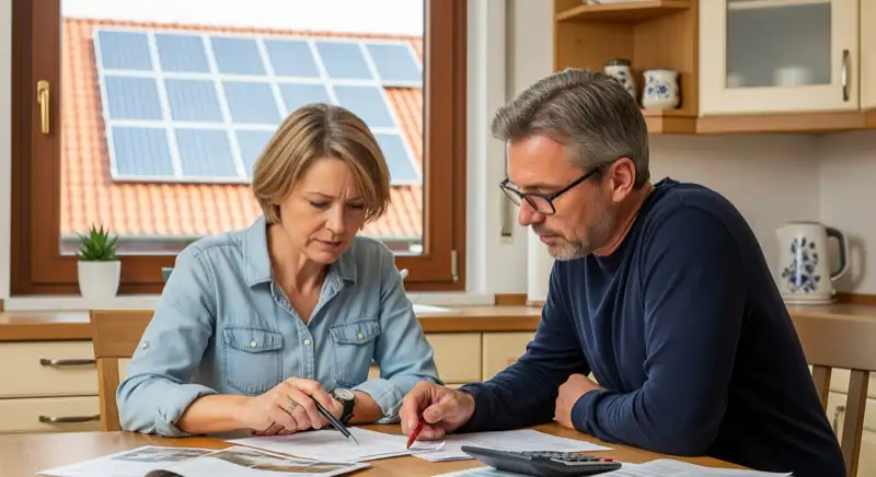 Photovoltaikanlage auf Unnaer Wohngebäude mit Stadtpanorama