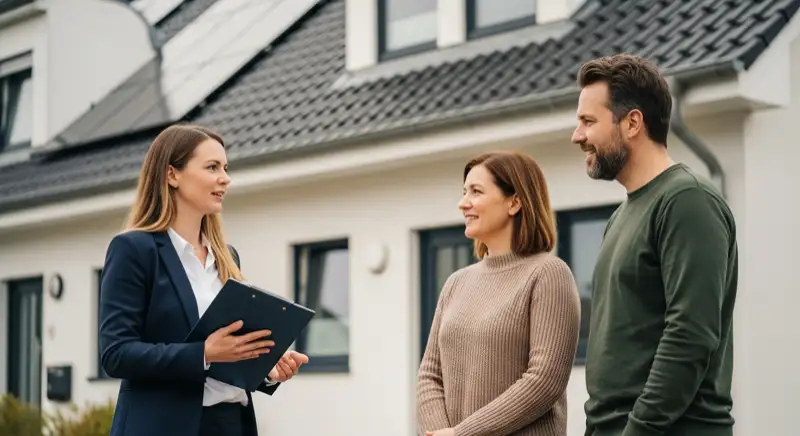 Nahaufnahme moderner Solarmodule auf einem Dach in Wolfsburg mit Bäumen im Hintergrund