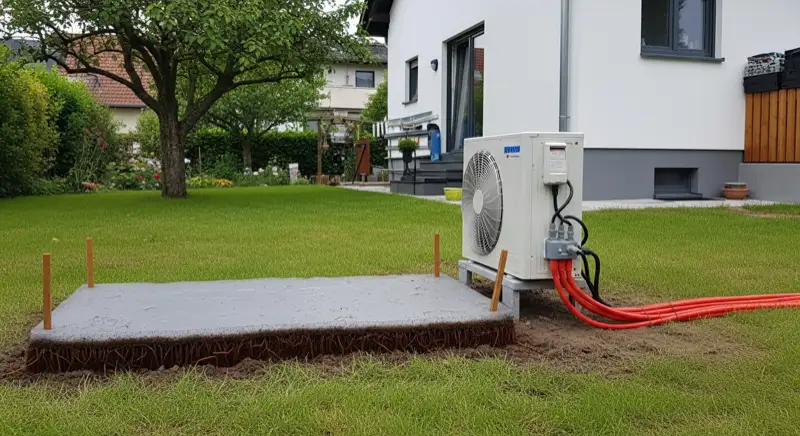 Erdwärmebohrung auf einem Grundstück in den Unnaer Randlagen mit professionellem Bohrgerät