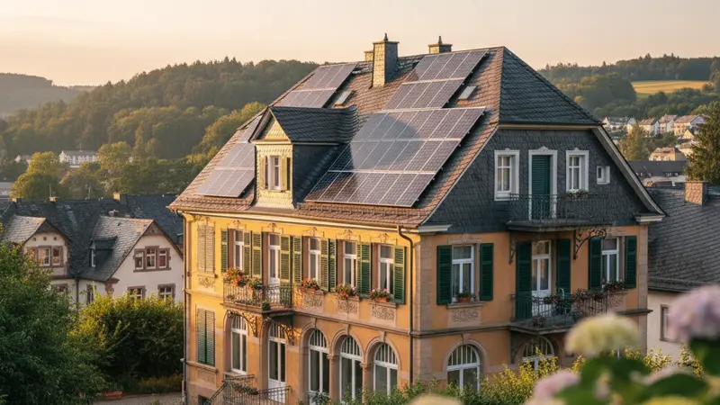 Solaranlage auf einem Altbau in Wuppertal-Elberfeld
