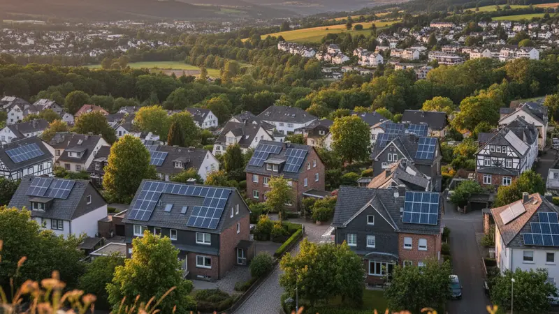 Solaranlage auf einem bergischen Haus in Wuppertal