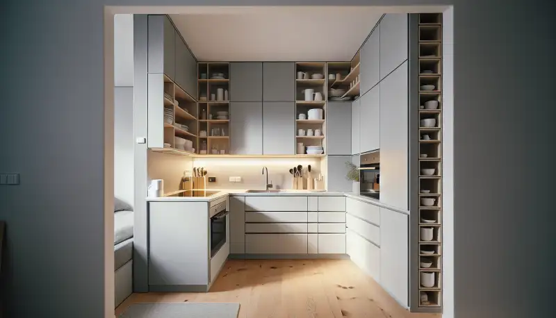 Kompakte L-Küche in einer Bielefelder Mietwohnung mit cleveren Stauraumlösungen