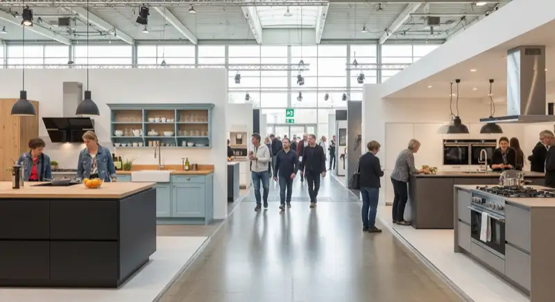 Küchenausstellung mit verschiedenen Küchenstilen in Frankfurt