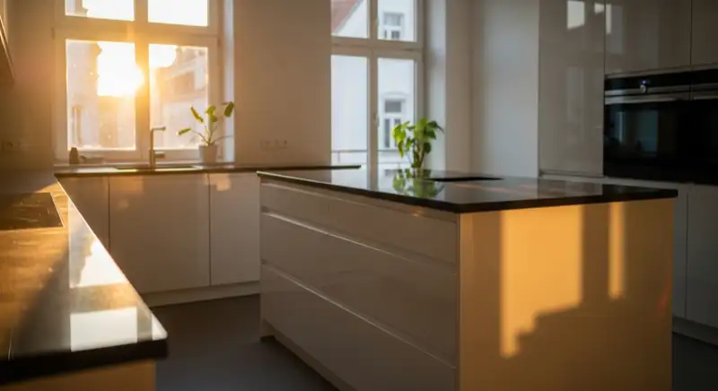 Fertig montierte moderne Küche in Frankfurt