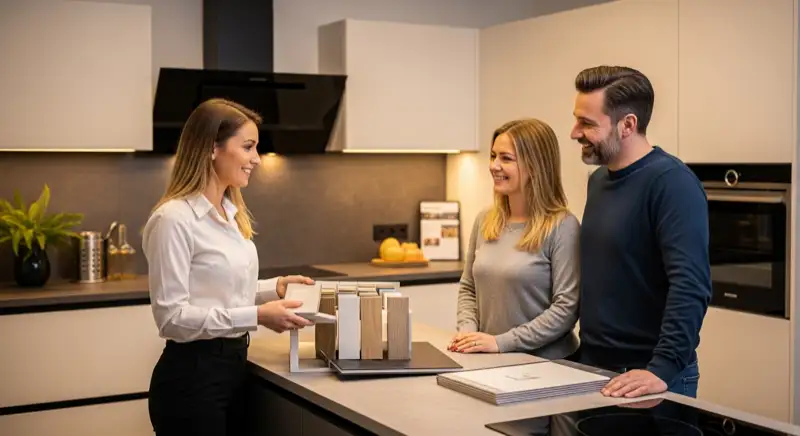 Beratungsgespräch in einem Küchenstudio in Hannover