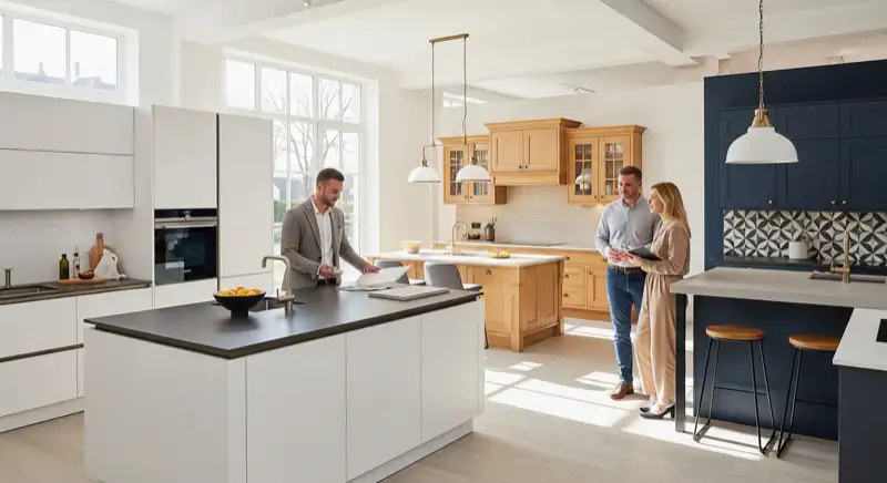 Beratungsgespräch in einem Küchenstudio in Karlsruhe