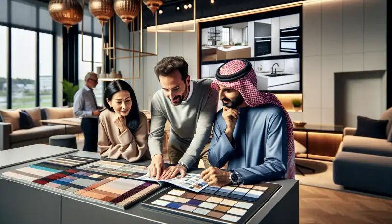 Küchenberatung in einem Krefelder Küchenstudio mit 3D Planung am Bildschirm