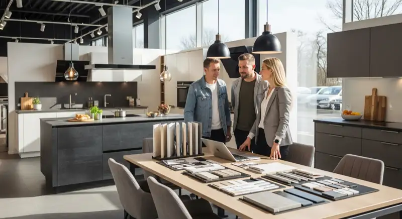 Beratungsgespräch in einem Küchenstudio in Lübeck