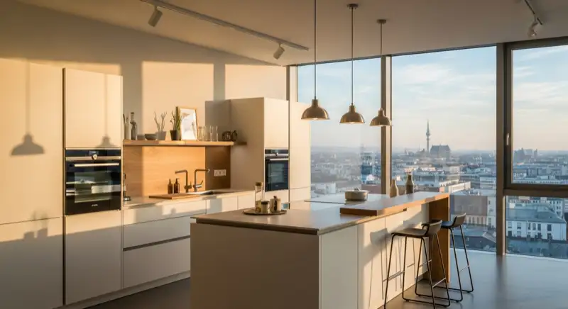 Moderne Küchenausstellung in einem Küchenstudio in München