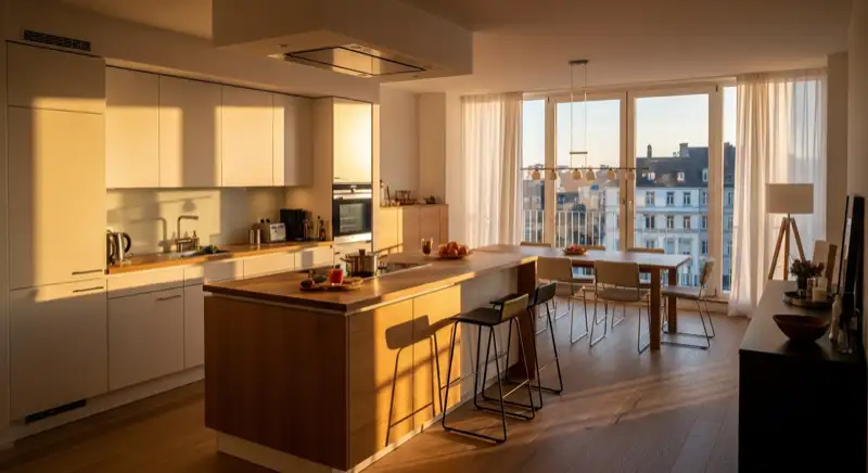 Offene Wohnküche mit Kochinsel in Nürnberg