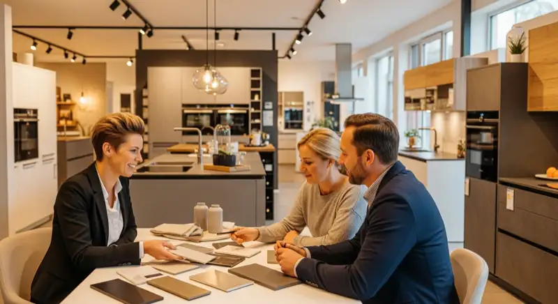 Beratungsgespräch in einem Küchenstudio in Saarbrücken