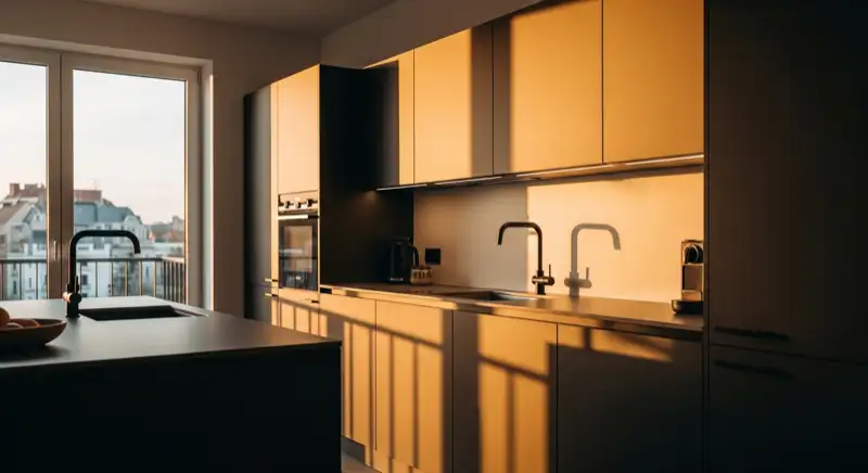 Moderne Küchentrends 2026 in Saarbrücken, grifflose dunkle Küche