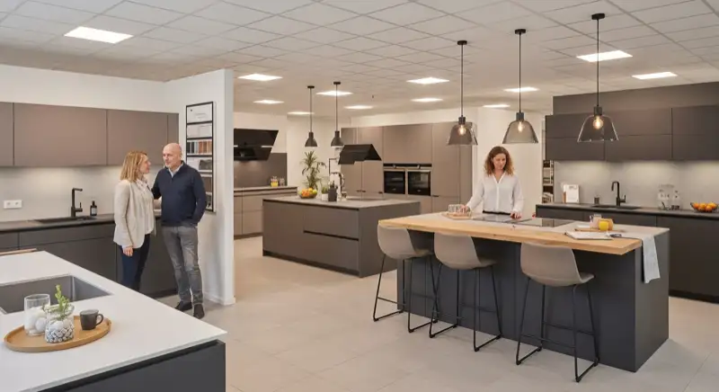 Beratungsgespräch in einem Küchenstudio in Stuttgart